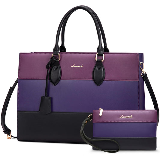 LOVEVOOK Laptop Tote Bag for Women, Work Totes Business Office Computer Briefcase with Clutch Purse