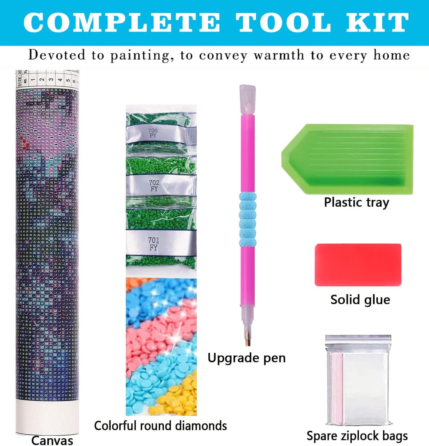 Meothan 3 Pack Diamond Painting Kits for Adults, Wild Animals Diamond Art Kits for Adults Beginners, 5D DIY Paint with Diamonds Gem Art Dots Set for Home Wall Decor 12 x 12 Inch (Bear Wolf and Eagle)