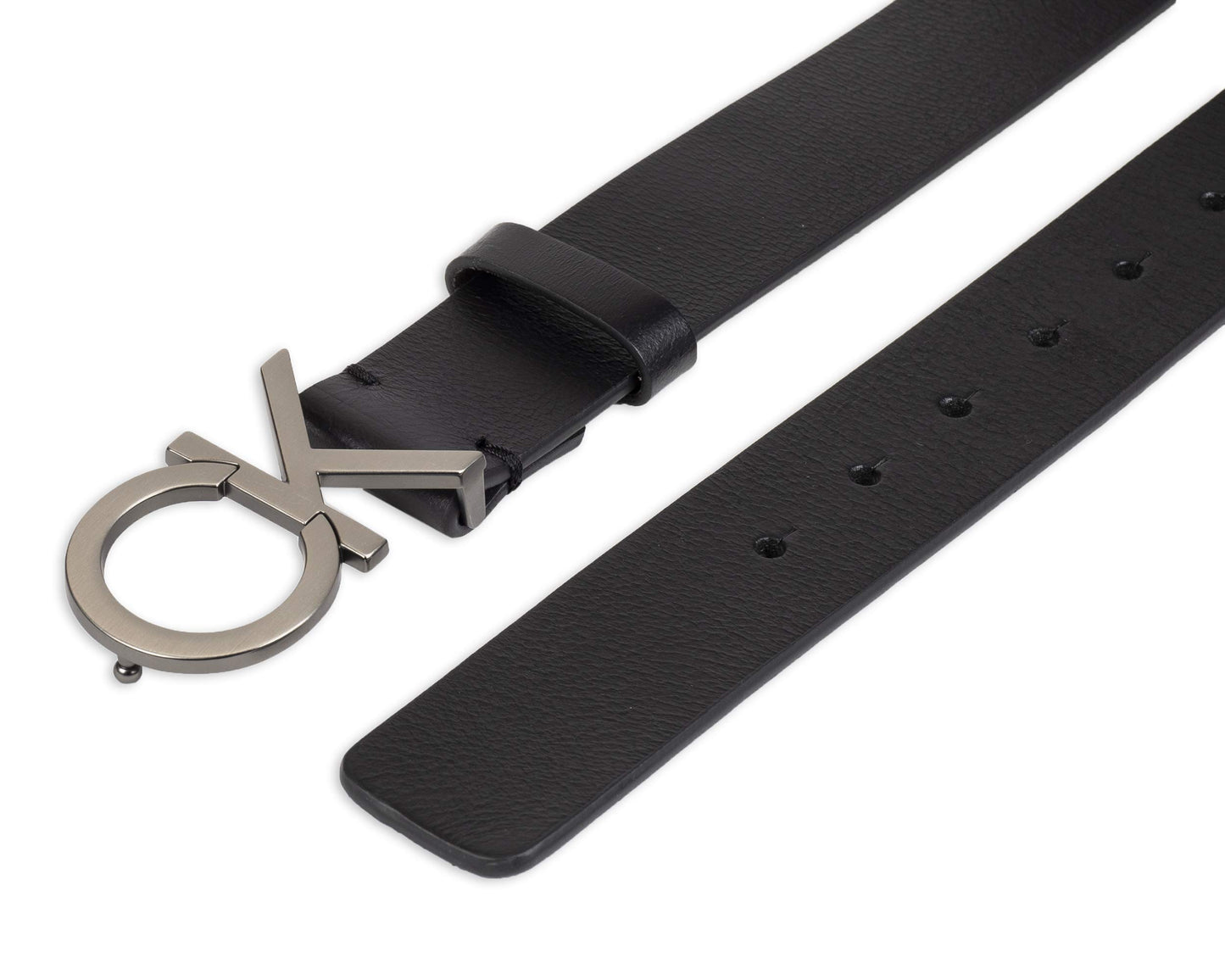 Calvin Klein Men's CK Plaque Buckle Jean Belt, Black, 3X