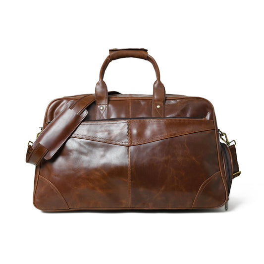 Duffle Bag For Men and Women, 21 Inch Vintage Buffalo Leather Travel Duffle Bag, Genuine Carry On Overnight Bag, Weekender Gym Bag with Shoulder Strap, Carry on Airplane Luggage Bags