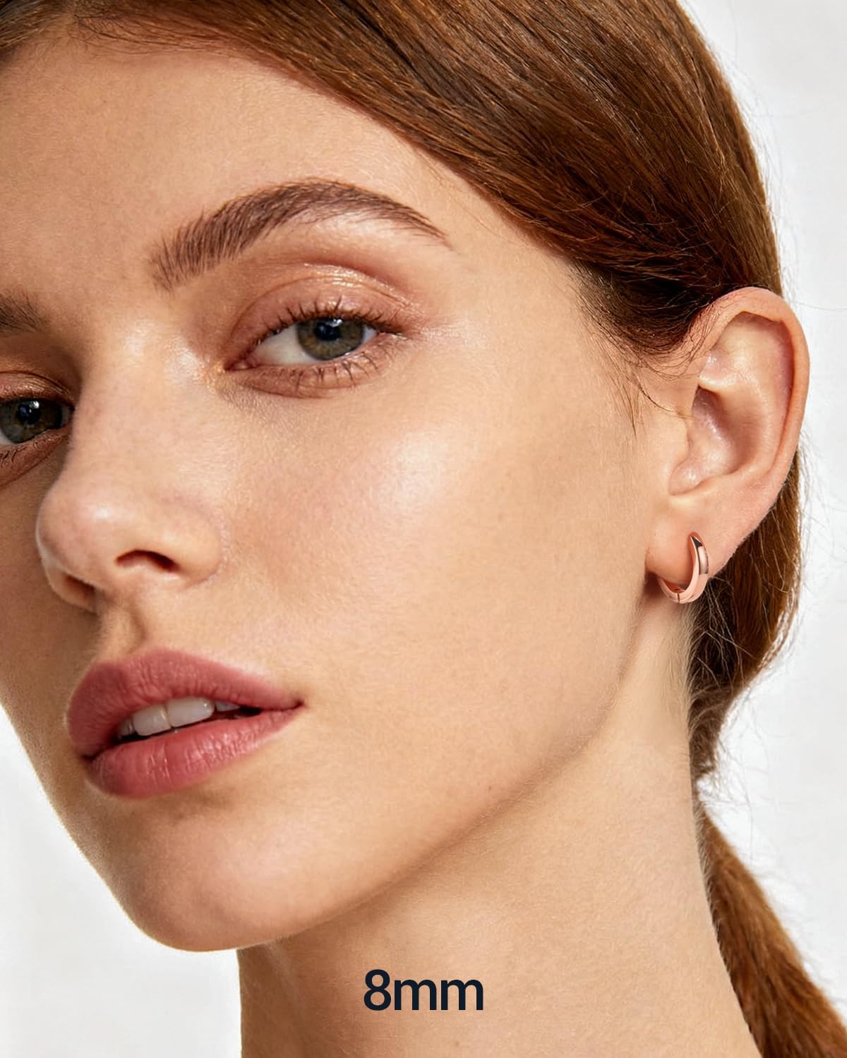 Rose Gold Hoop Earrings For Women Hoops Earring Hypoallergenic 8mm Tiny Huggie Jewelry Non Tarnish Cartilage Piercing Waterproof Ear Earings