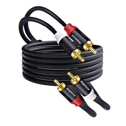 ZEQKULW 2RCA 2RCA 2RCA 2 30FT, 2-RCA) Audio Video Cable Male to Male Stereo Audio RCA Cables Dual Shielded Gold-Plated