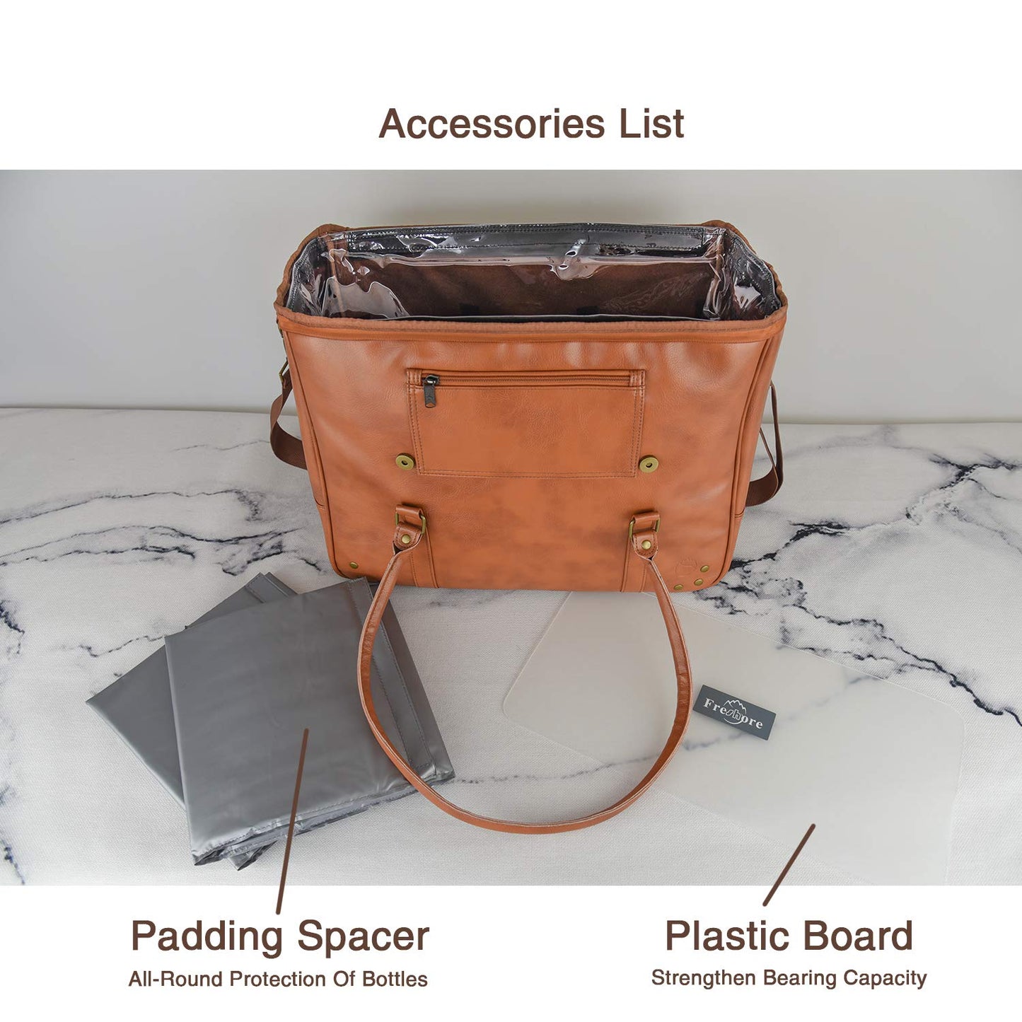 Freshore® 6 Wine Bottles Carrier Leather Bag - Insulated Cooler Travel Tote - Premium Large Portable Bottle Carrying, Waterproof Full Padding Wine Lovers Protection, Light Brown