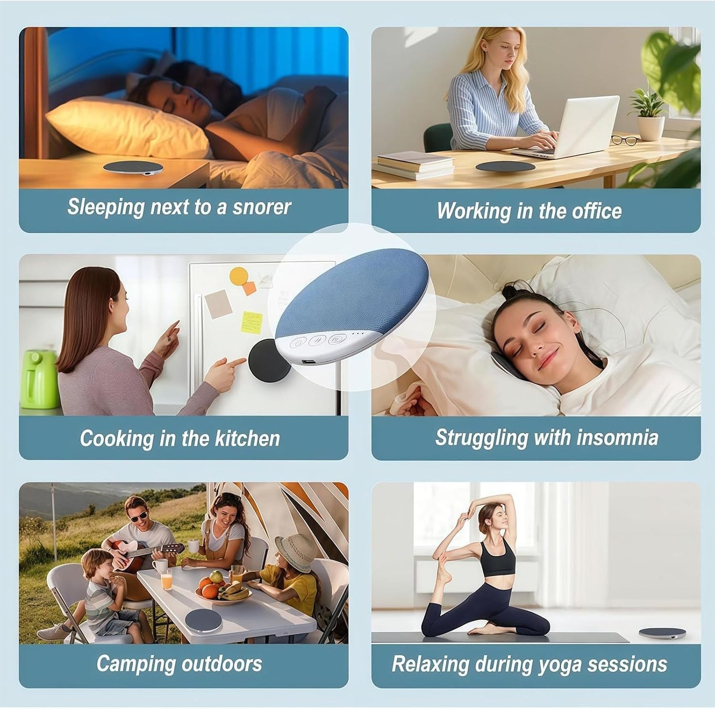 Bluetooth Pillow Speaker for Sleeping, Mini Portable Under Pillow Speaker with White Noise & Timer, Wireless Sleep Aid