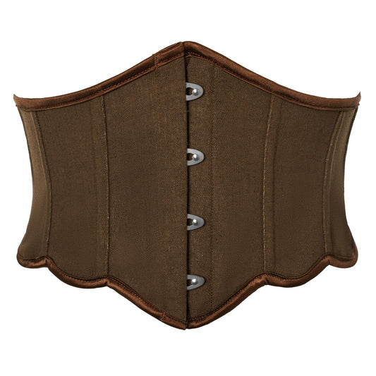 Scarlet Darkness Corset Belt for Women Vintage Renaissance Floral Underbust Corset Brown 6