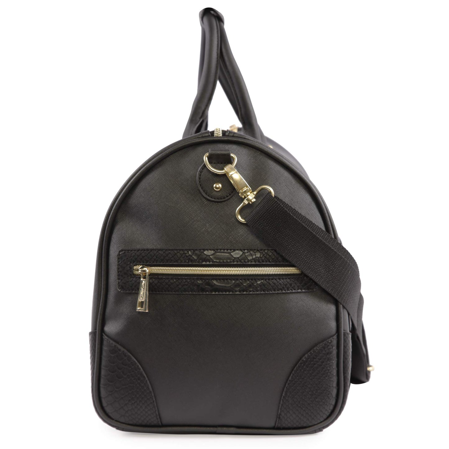 BEBE Ellisa Weekend Travel Bag For Women Weekender Bag, Black Croc