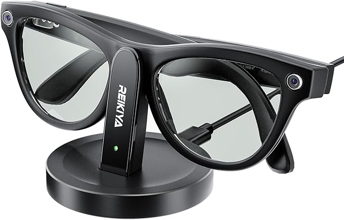 REIKIYA Charging Stand for Ray-Ban Meta Smart Glasses, Portable Charging Dock for Wayfarer, Headliner, Skyler with 3.3 ft USB-C Cable, Charger for Meta Glasses RayBan, RayBan Meta Accessories