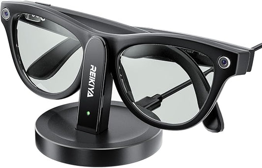 REIKIYA Charging Stand for Ray-Ban Meta Smart Glasses, Portable Charging Dock for Wayfarer, Headliner, Skyler with 3.3 ft USB-C Cable, Charger for Meta Glasses RayBan, RayBan Meta Accessories