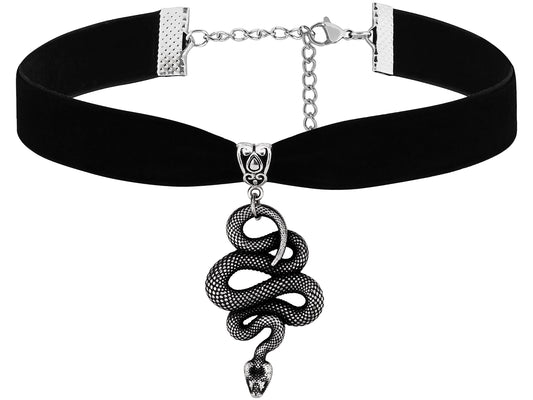 Sacina Gothic Snake Choker Necklace, Snake Necklace for Women, Gothic Goth Choker, Goth Jewelry, Halloween Christmas Jewelry Gift for Women