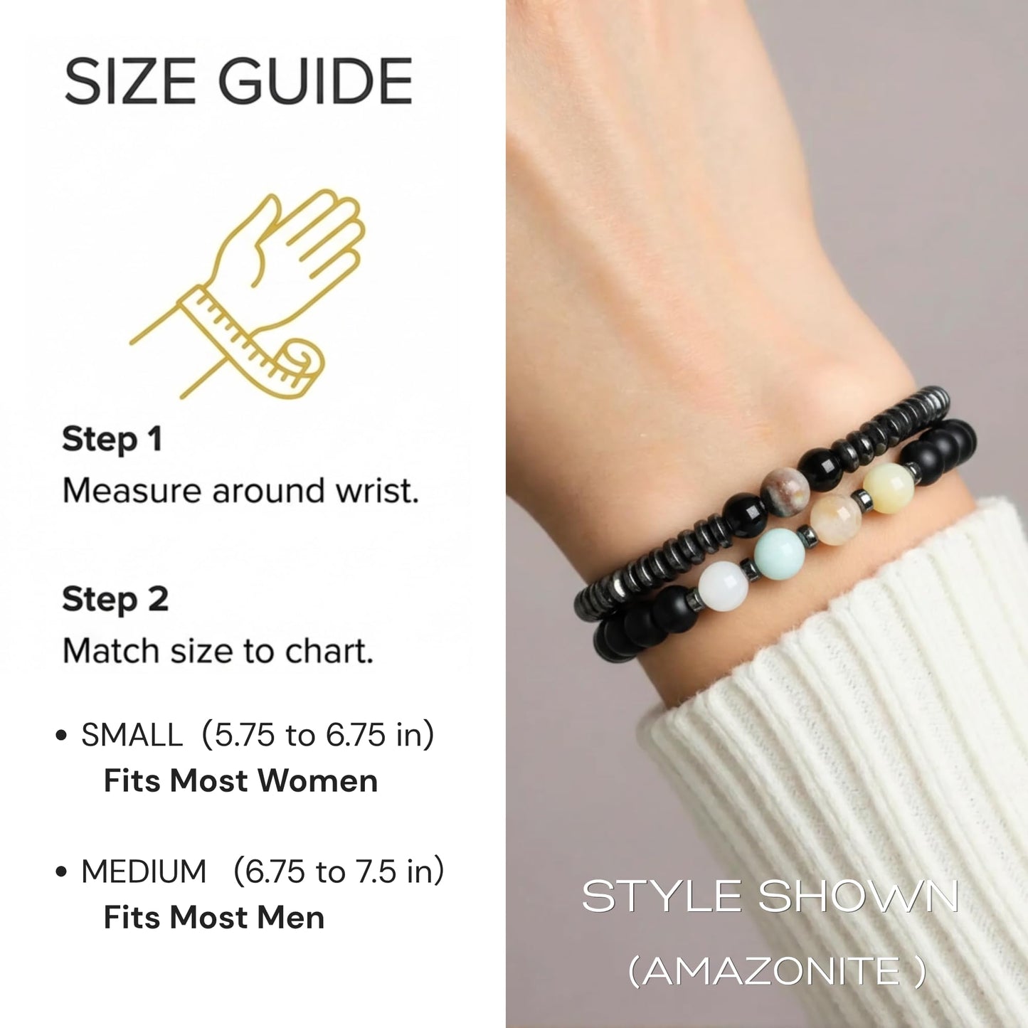 WestLuna Magnetic Hematite Bracelet for Women Men, Adjustable Magnetic Healing Black Obsidian Sodalite Stone Beaded Bracelets, Slimming Crystal Chakra Energy Bracelet Gift (Sodalite, Medium)