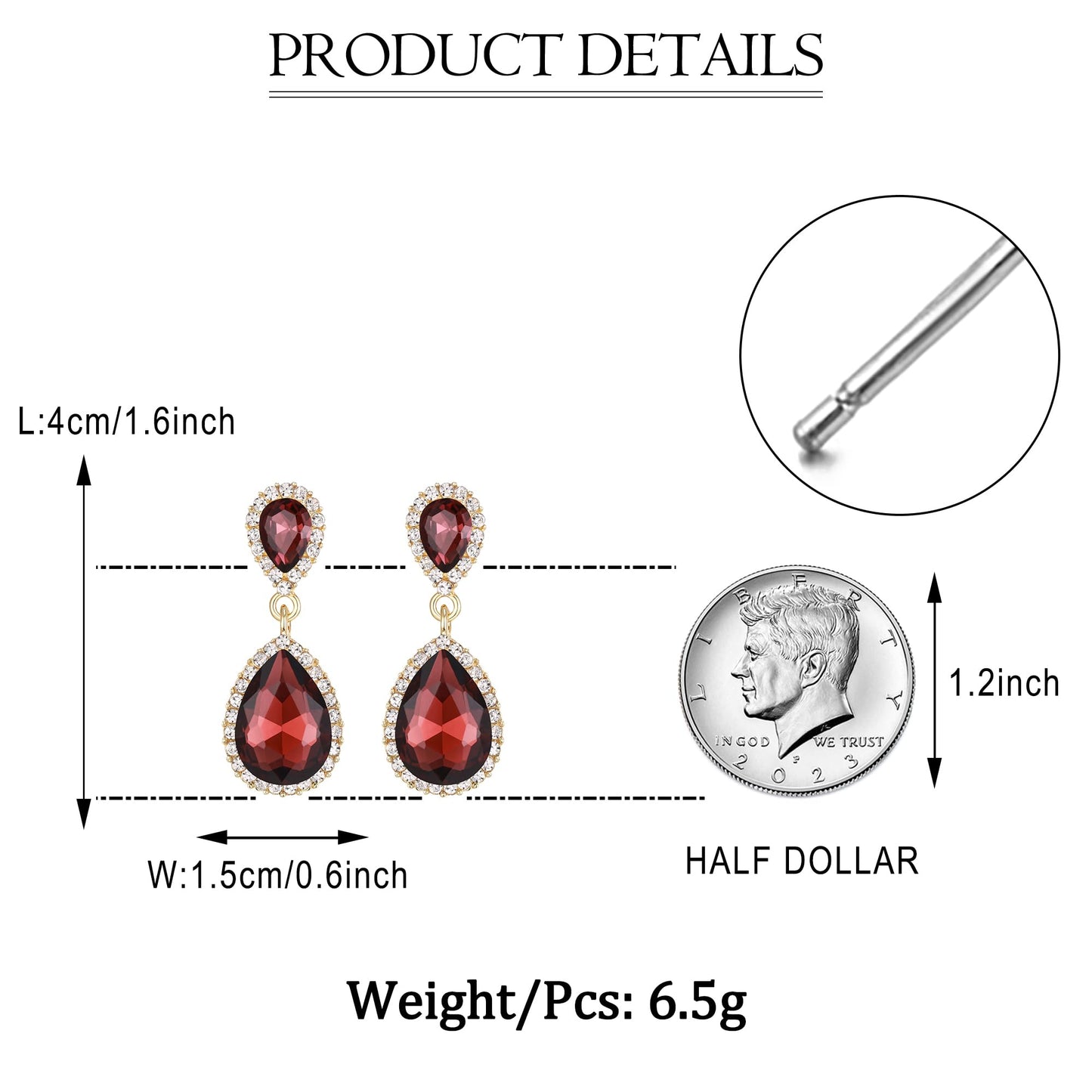 EVER FAITH Women's Austrian Crystal Wedding Tear Drop Dangle Earrings Purple Gold-Plated-Base