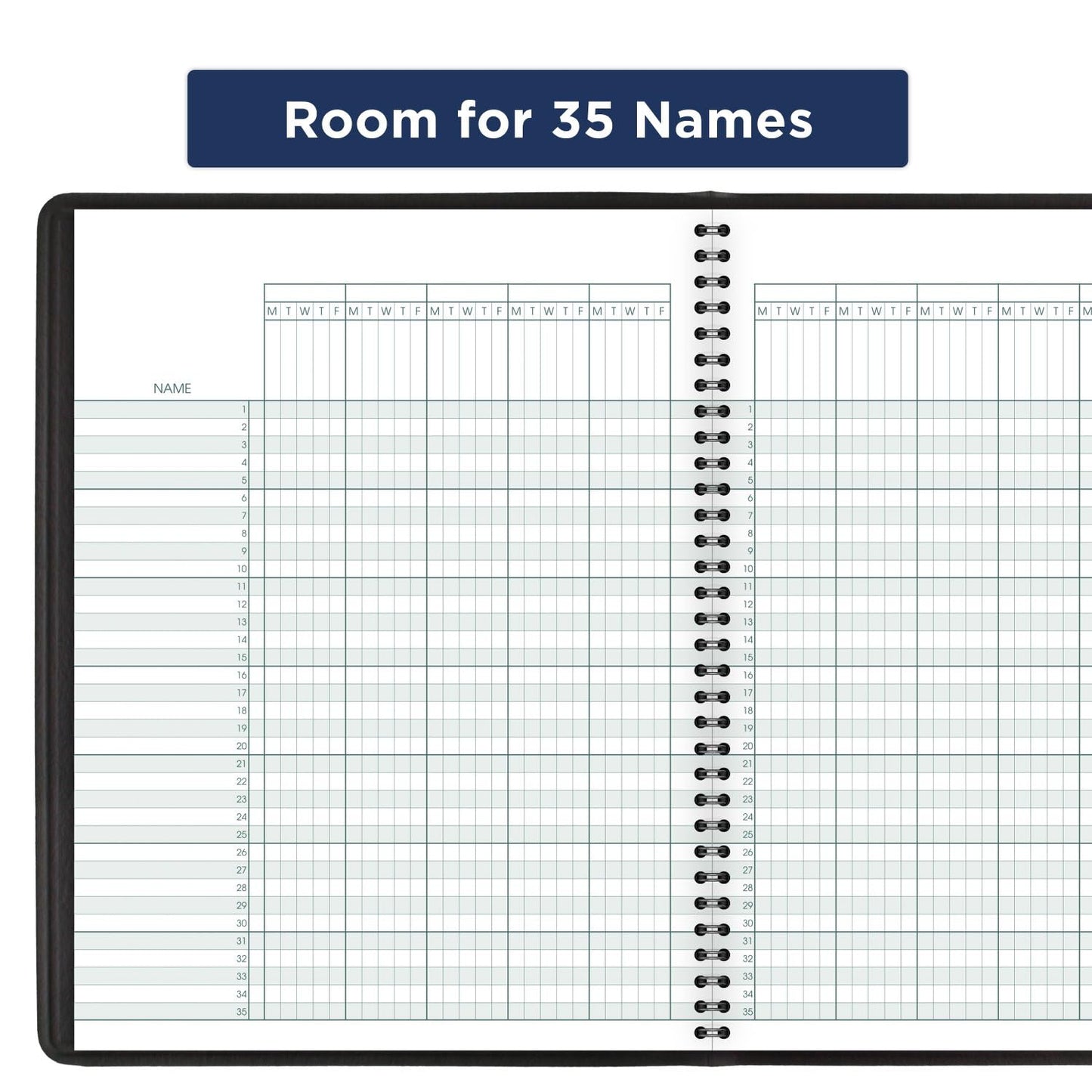 AT-A-GLANCE Undated Class Record Book, 8-1/4" x 11", 10 Weeks, 35 Students, Black (8015005)