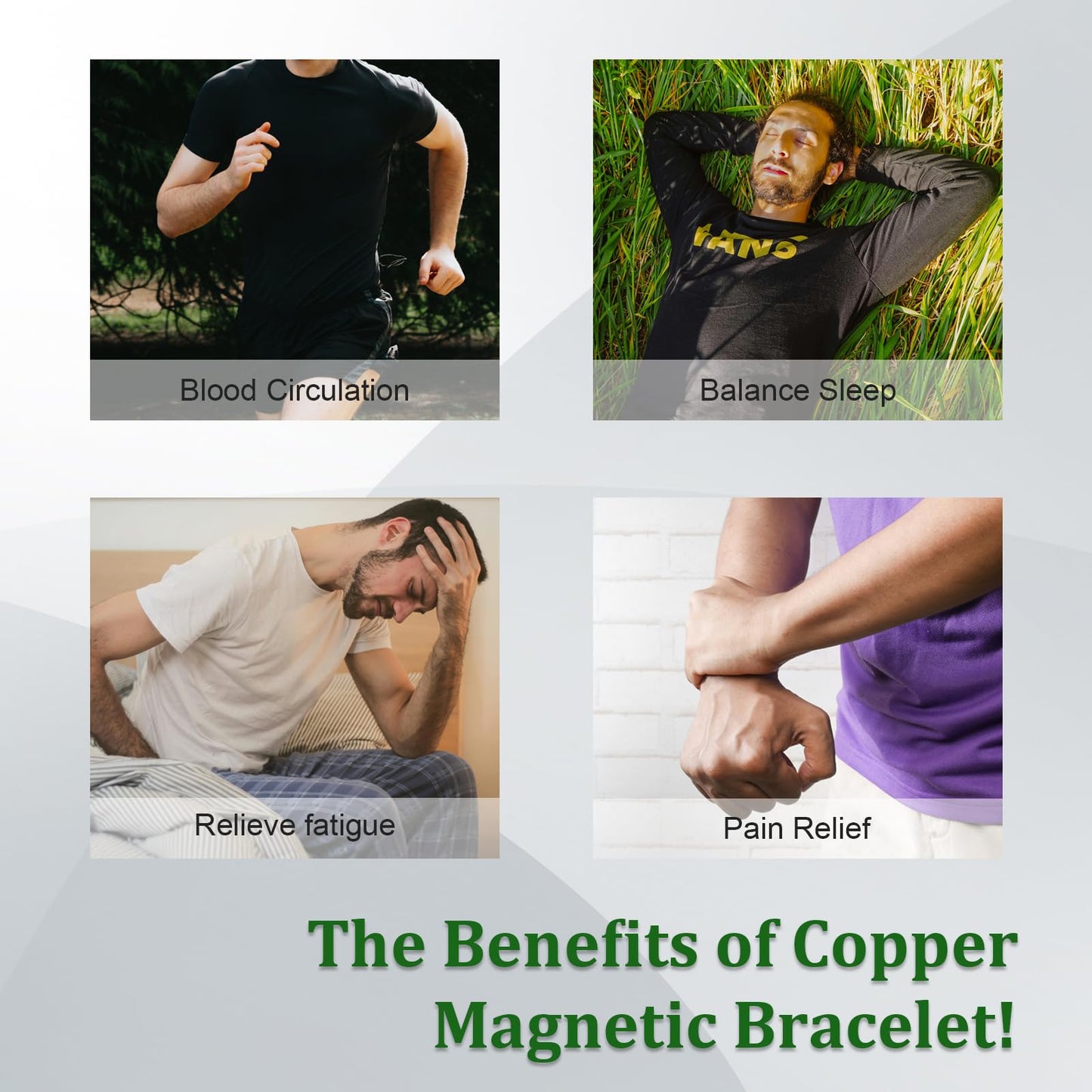 Fashtour 3 Copper Rings for Men Women, 99.9% Pure Copper Magnetic Rings, Adjustable