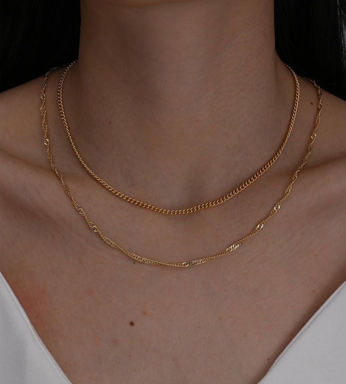 YEEZII Layered Gold Necklaces for Women Trendy, 3 Pcs 14K Gold Plated Choker Paperclip Box Chain Necklace, Stackable Women's Gold Pendant Necklaces Jewelry Set (Yellow Gold)