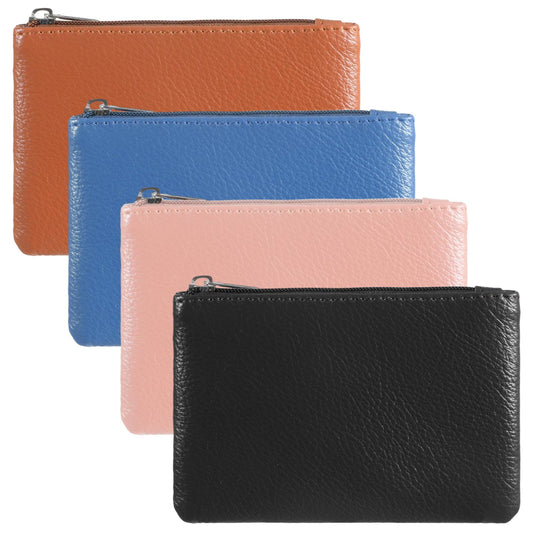 4 Pcs Small Coin Purse, Leather Change Purse with Zipper, Small Coin Purses Wallet Pouch Portable Coins Bag Change Purses for Men Women, Coins, Key