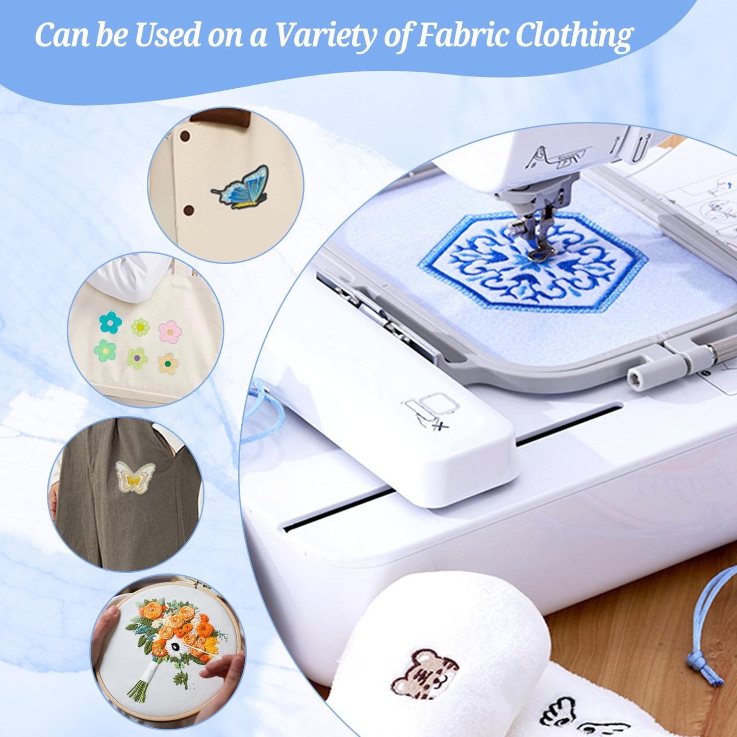 Tear Away Embroidery Stabilizer 10 x 12, 100 Precut Sheets, 1.8 oz Medium Weight Backing for 5x7 Hoops, Easy Tear for Patches, Hats, Applique and Small Projects