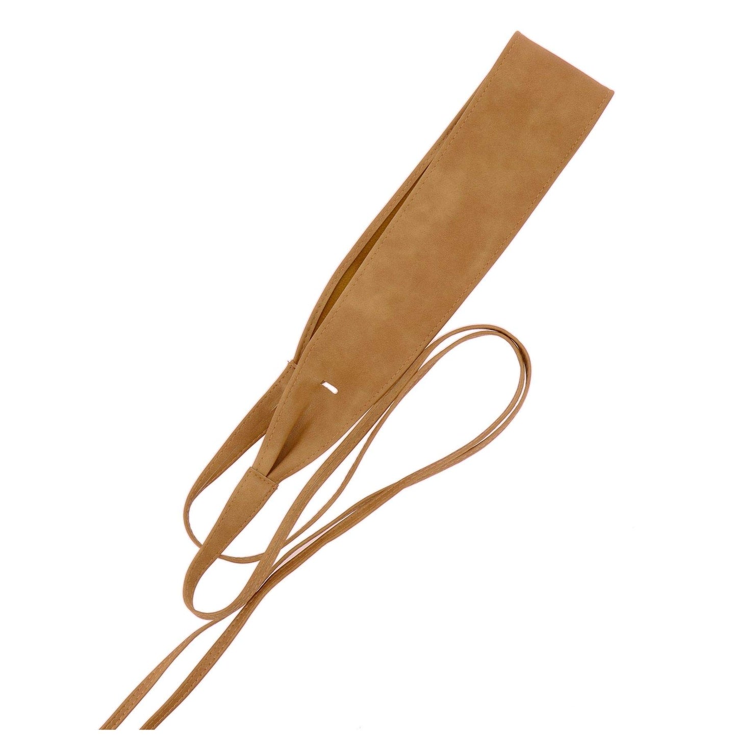 FASHIONGEN Obi Belt for Women – Wide Waist Belt in Faux Leather, MICA - Light Camel, Small/Medium