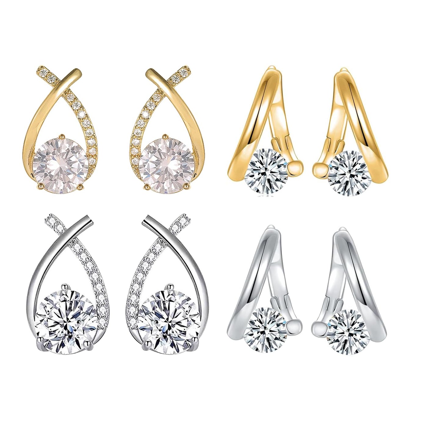 Halolux Lymphvity Germanium Earrings for Women Atheniz Lymphatic Earrings Halolux Lymphatic Germanium Earrings CZ Zircon Earrings Lymphatic Drainage Earrings for Women (C)