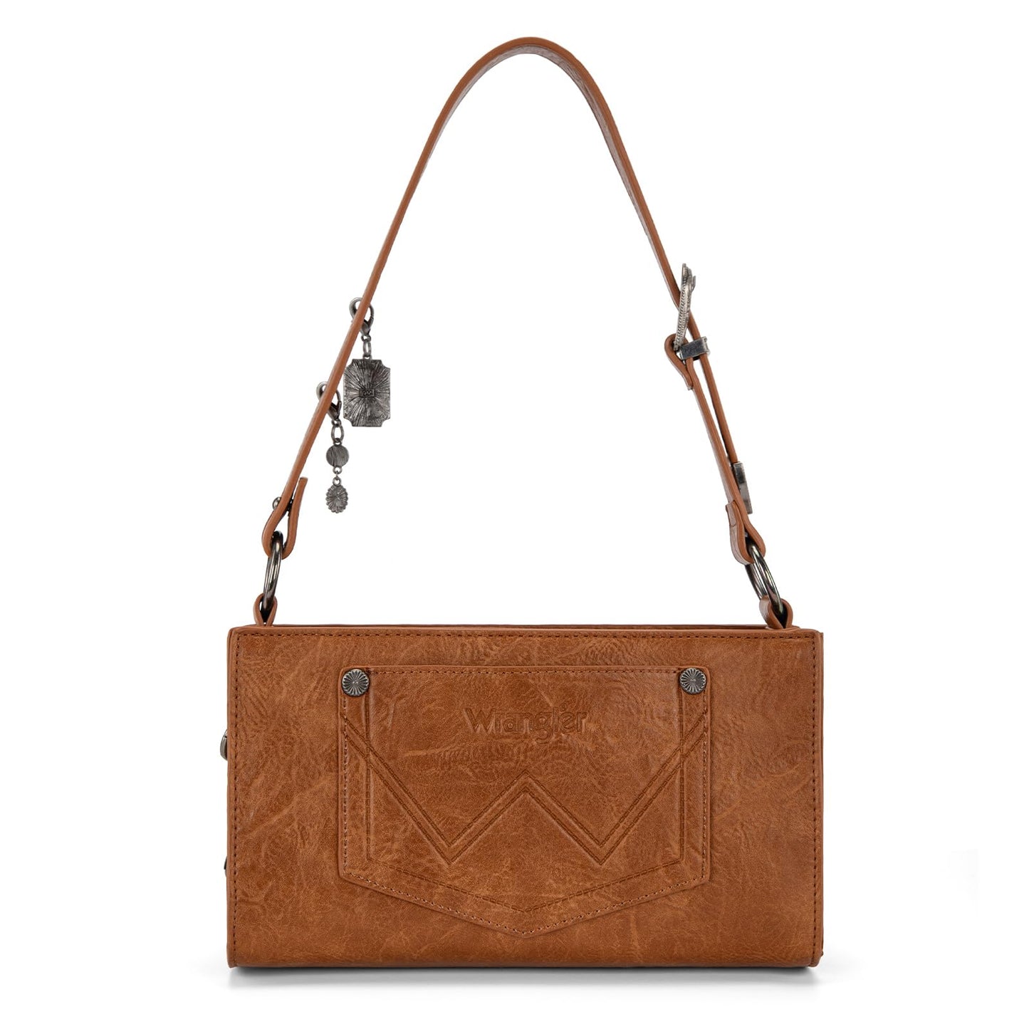 Wrangler Small Shoulder Bag Y2K Purse Cute Western Purses for Women Mini Handbags with Detachable Charms, Sunflower WG-HB-300-523-3-BR