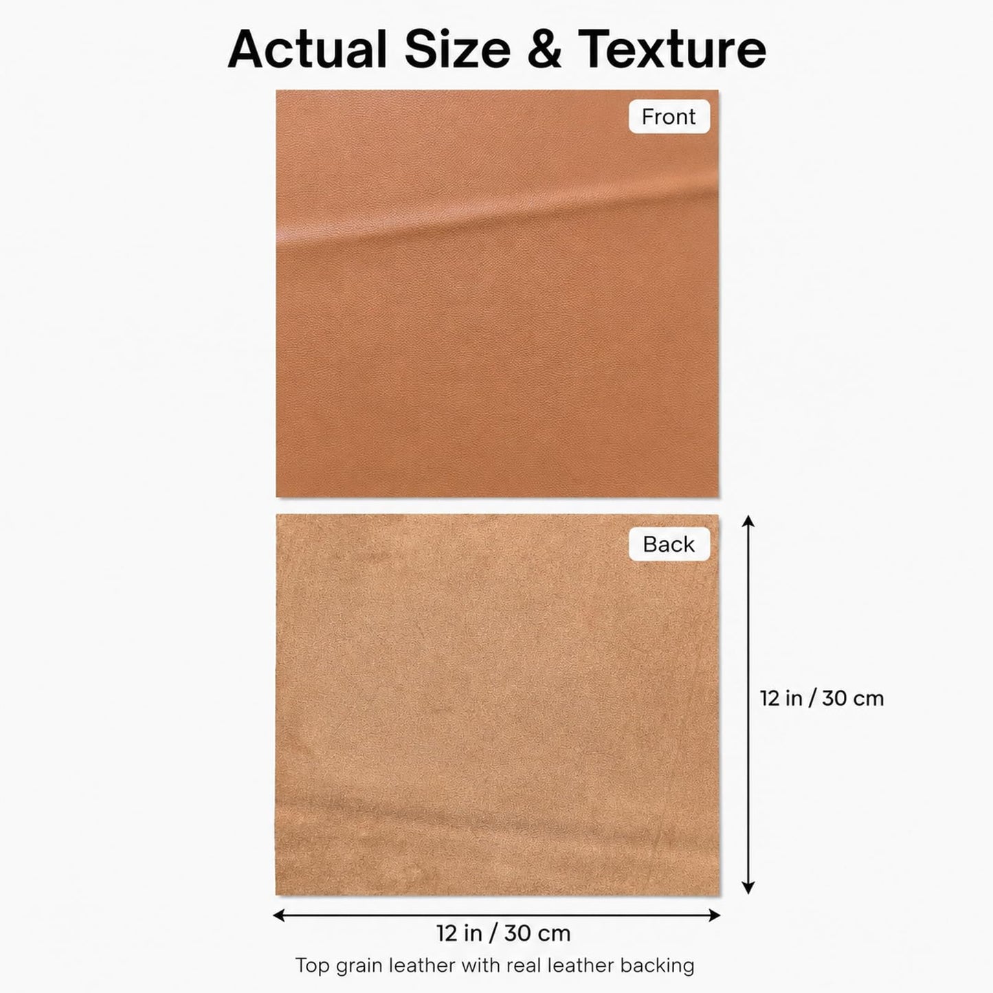 Top Grain Cowhide Leather Sheet, Genuine Soft Leather Material for Crafts, DIY Sewing, Wallets, Bags, Journals, Bookbinding and Upholstery Projects (Yellow Brown,12x12 Inch)