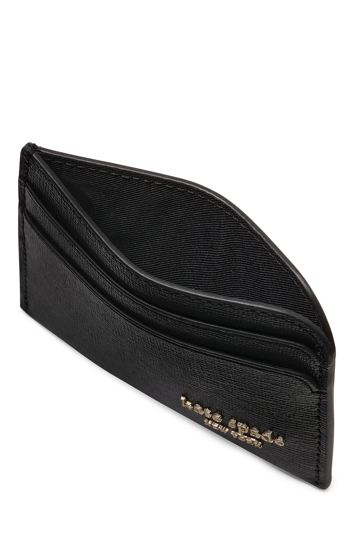 kate spade new york Devin Saffiano Leather Card Holder, Black
