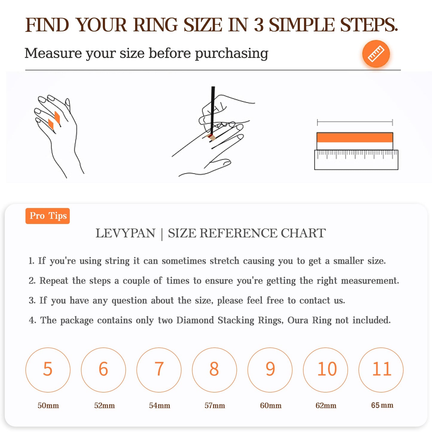 LevyPan 2-Pack 14K Gold Plated Stacking Rings for Oura Ring Gen 4/Gen 3, Cubic Zirconia Simulated Diamond Rings for Women, No Easy to Fade