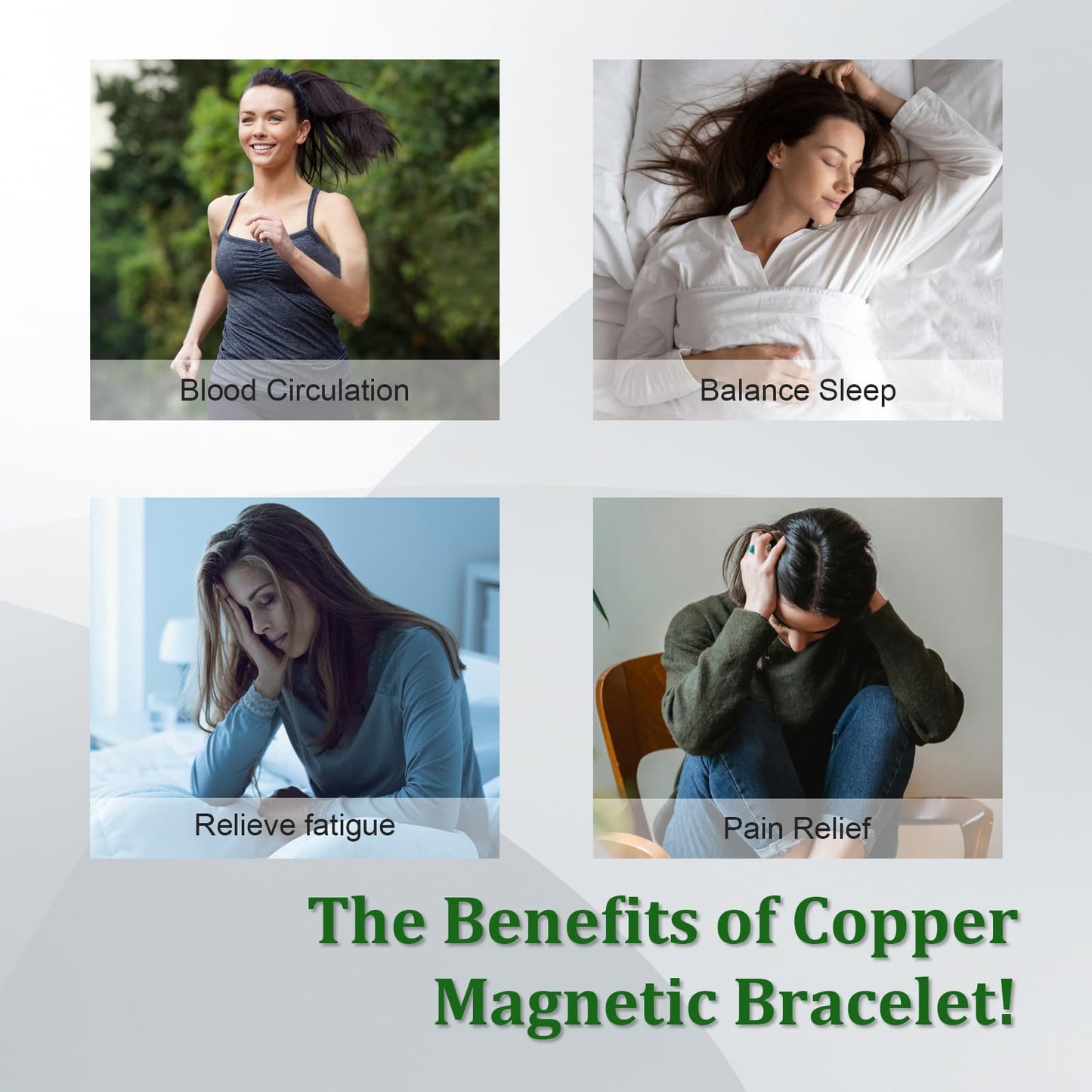 Fashtour 99.99% Pure Copper Magnetic Bracelet and Ring Set for Women, Heart Wire Design Adjustable Jewelry with 3800 Gauss Magnets, Elegant Gift Box (copper584)