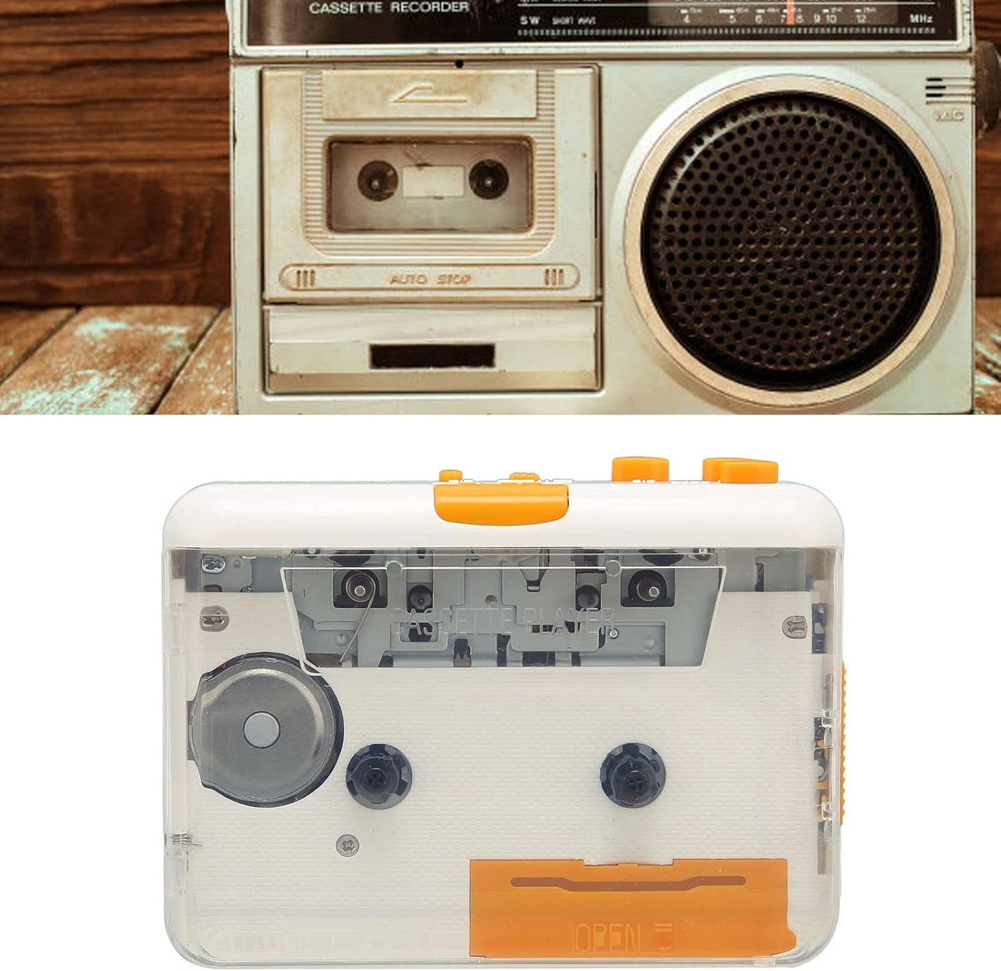 TIKATARER Cassette MP3 MP3 USB to Converter, Portable Tape Player with Earphone Jack Plug and Play for PC Player CD