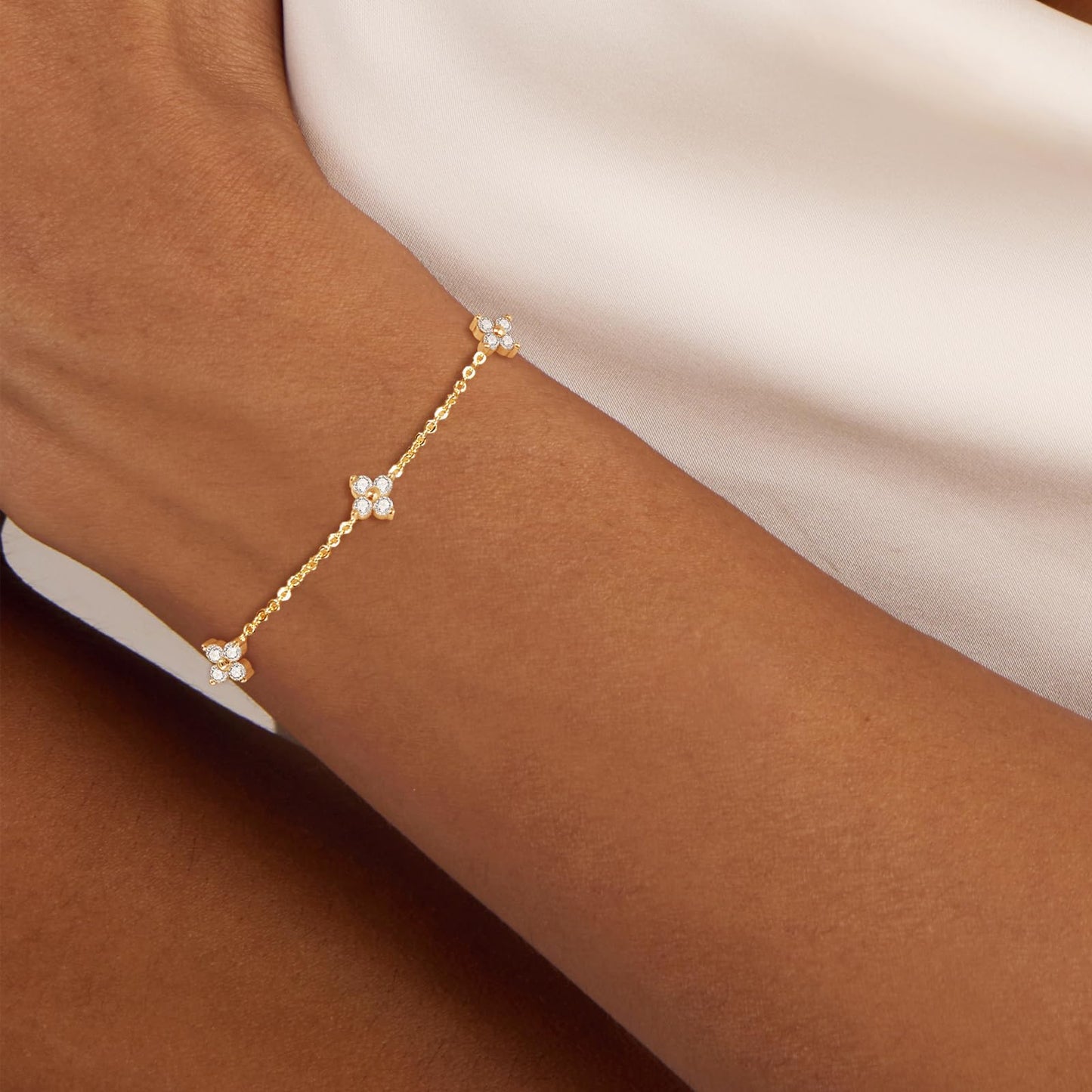 LULII Gold Jewelry Set for Women Dainty 14K Gold Plated Diamond CZ Chain Leaf Necklace and Earring Set with Drop Earrings Bracelets Gold Necklace Wedding Jewelry Gift