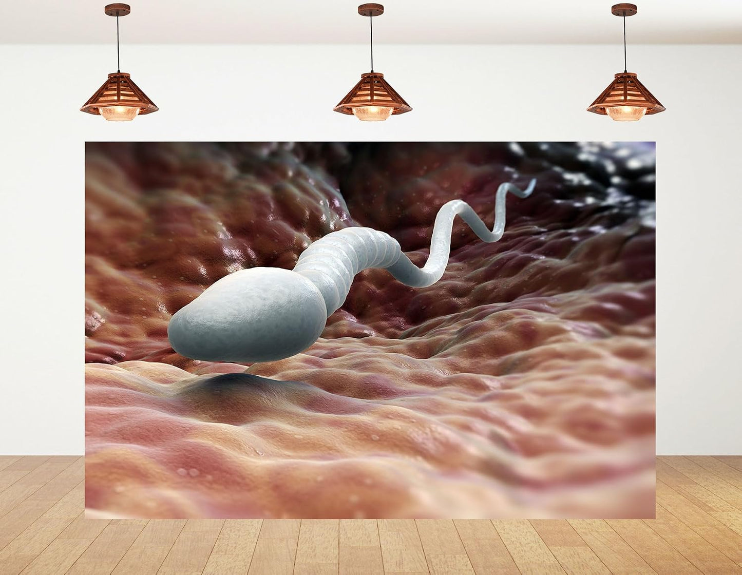 KeyWork 8x5ft Sperm Cell Backdrop Microscopic Reproductive Tissue View Photography Background for Medical Conference