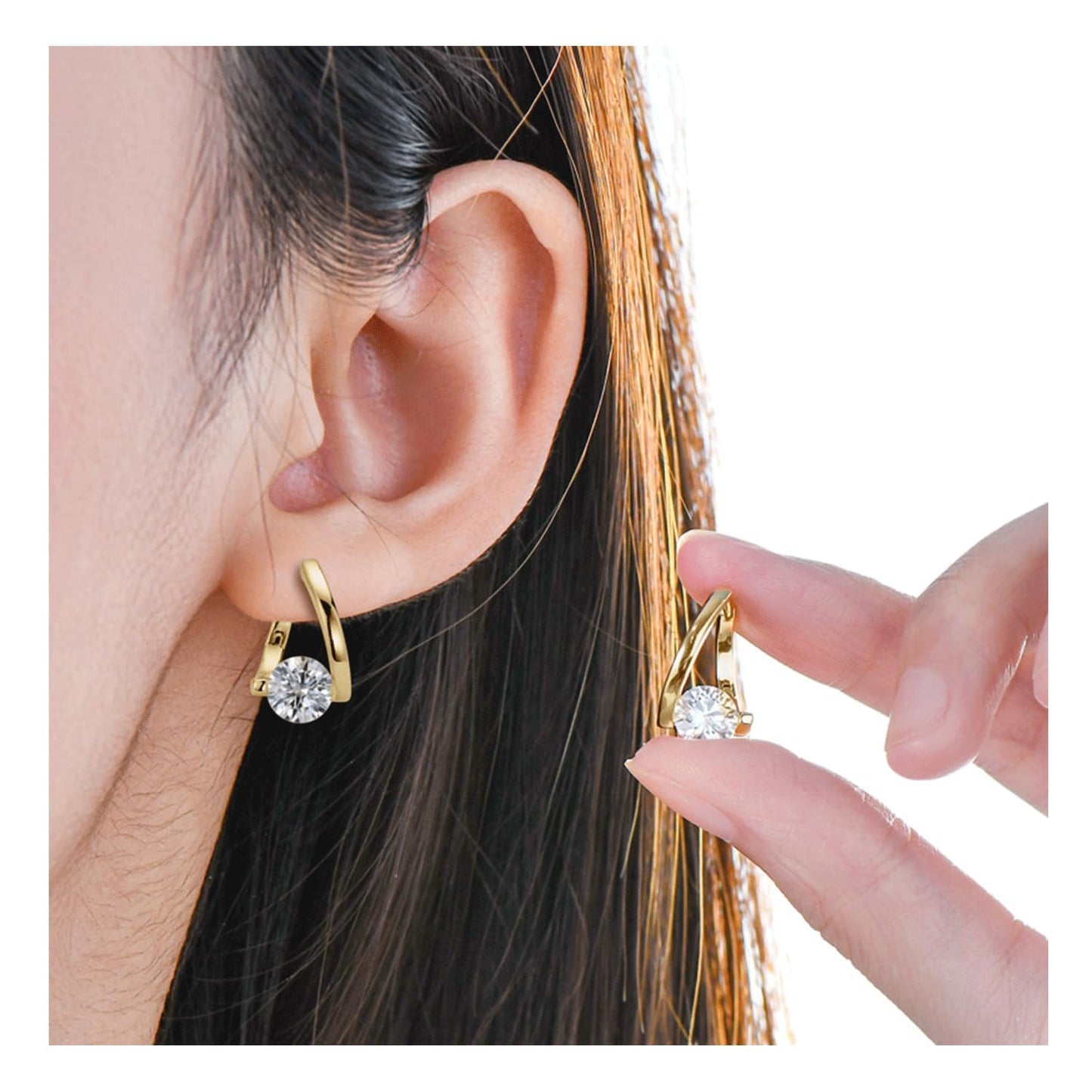 Halolux Lymphvity Germanium Earrings for Women Halolux Lymphvity Germanium Earrings Atheniz Lymphatic Earrings Lymphatic Drainage Earrings Dainty CZ Zircon Lymphatic Drainage Earrings (2PC Silver A)
