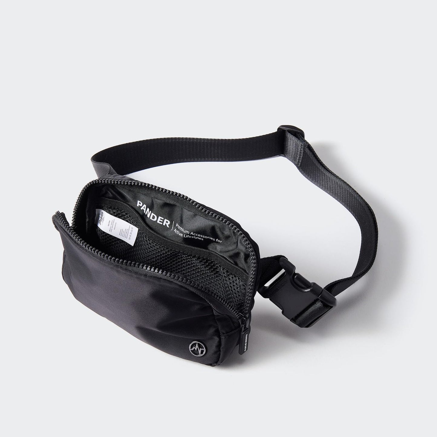 Pander Two Way Zipper Fanny Pack Nylon Everywhere Belt Bag for Women, Water Repellent Waist Packs, Crossbody Bags with Adjustable Strap (Black).