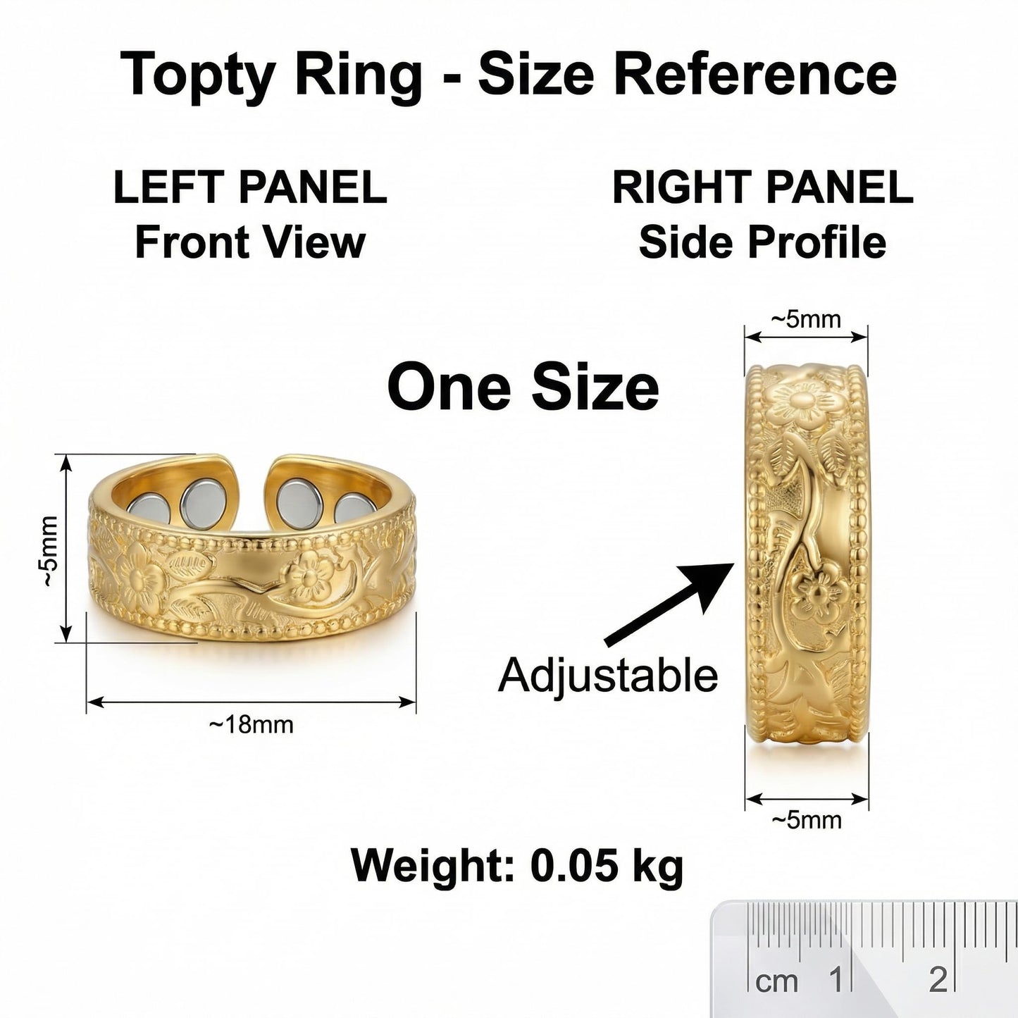 2PCS Magnetic Rings for Women Anti Snoring Ring Auvulis Migraine Rings Titanium Ion Magtherapy Lymphatic Drainage Rings Lymph Nodes Acupuncture Therapy Stainless Steel Ring For Women Men Health Jewelry Gifts (C：Flower 2Pcs-Four magnetic strips)
