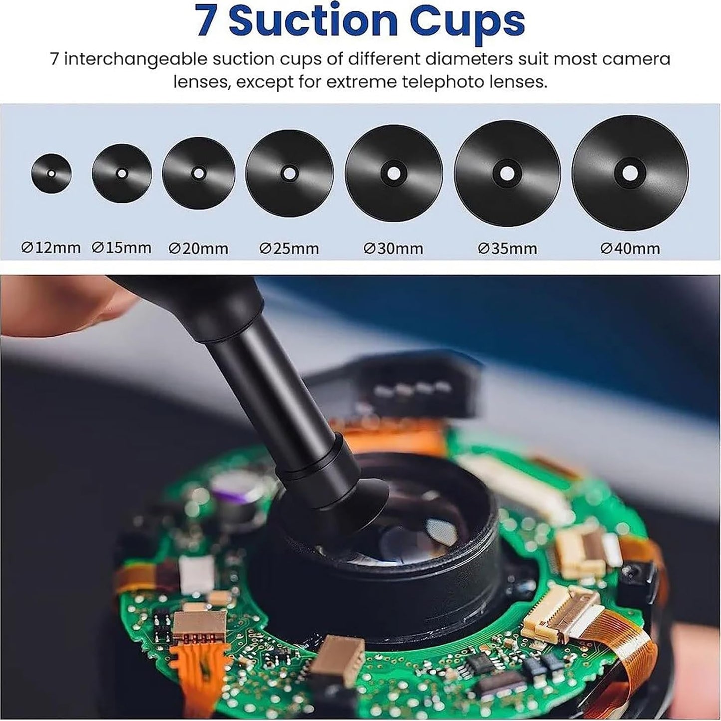 MOUDOAUER 8 1 in Lens Sucker Kit, Manual Vacuum Suction Pen Lens Puller for Lens Repair and Cleaning