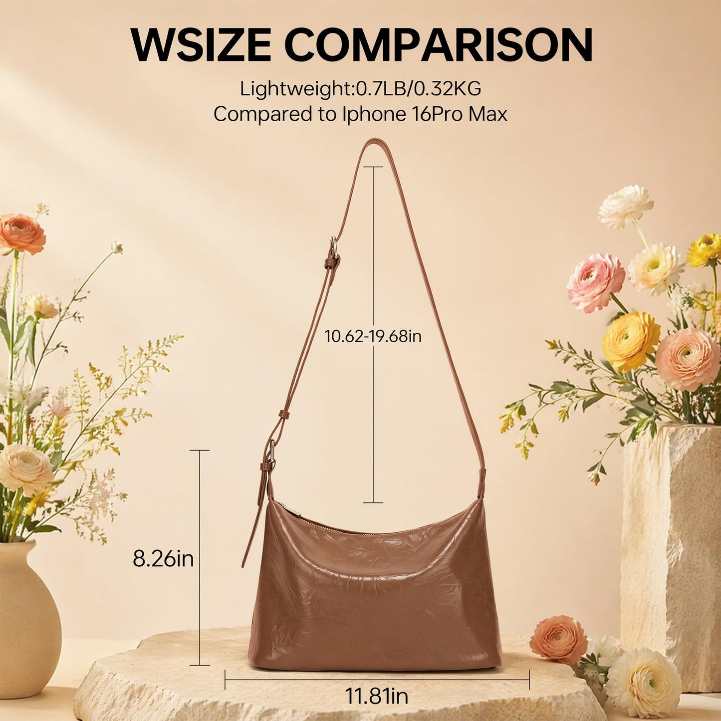 GEMIU Purses for Women Trendys Leather Shoulder Bag Small Handbags Crossbody Purse with Adjustable Straps Brown
