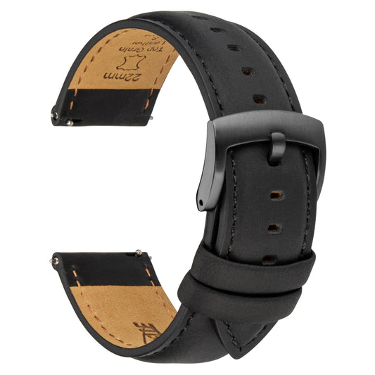 CORROPELLE Leather Watch Bands Quick Release, Vintage Elegant Top Grain Leather Watch Band Straps Replacement for Men and Women, Watch and Smartwatch, Choice of Width - 18mm 19mm 20mm 21mm 22mm
