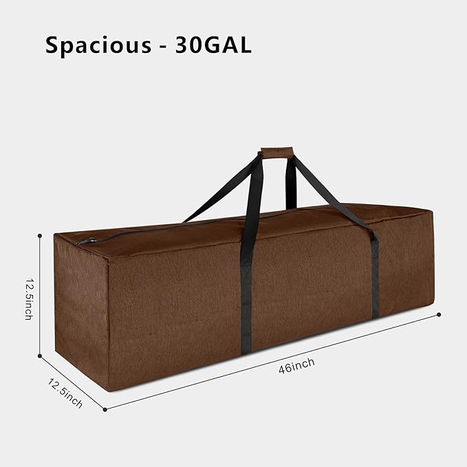 TOPDesign 46 Inch Extra Large Zippered Duffel Bag for Travel Camping Sports Equipment Storage, Waterproof Foldable Luggage Bag with Padded Handles
