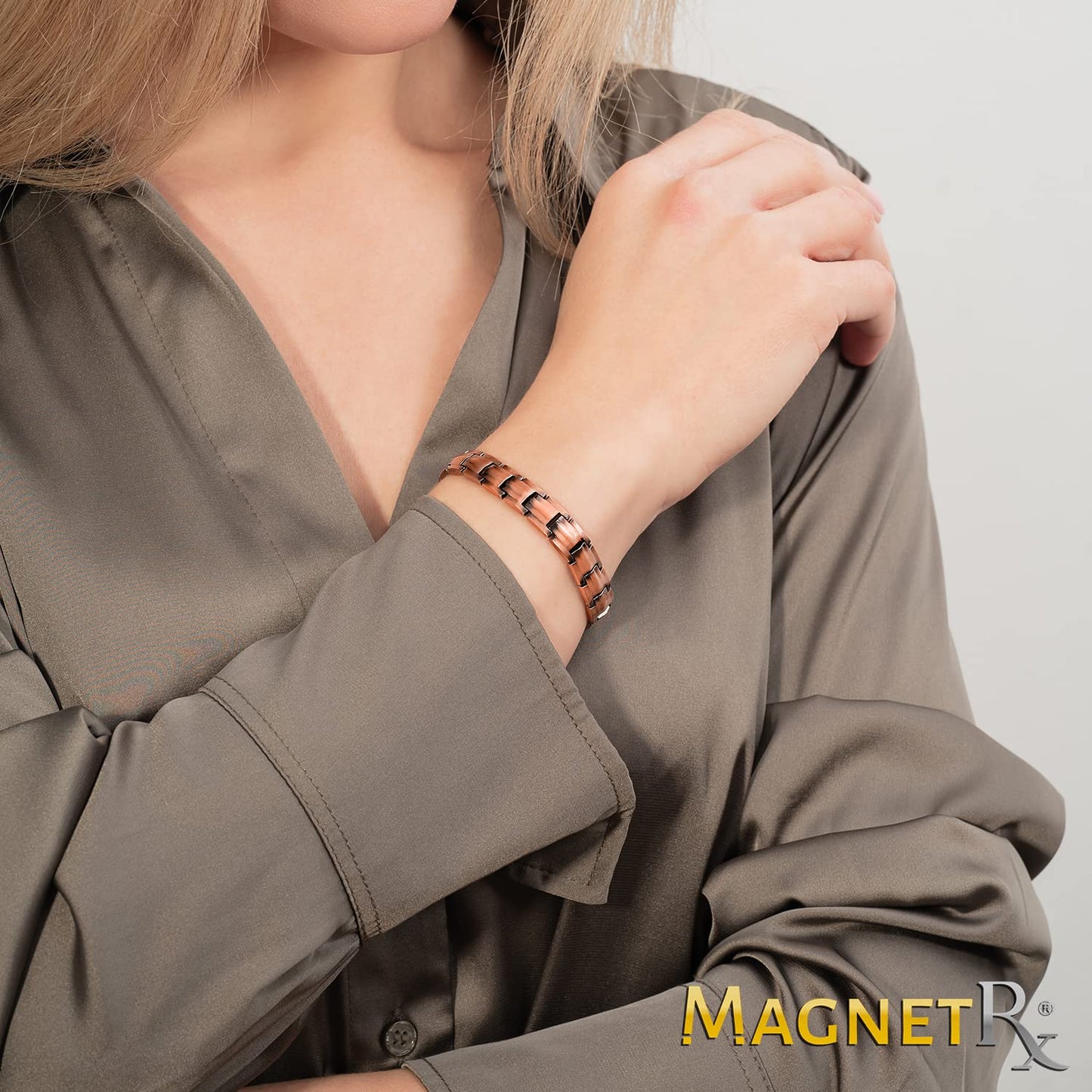 MagnetRX Pure Copper Bracelets for Women – Ultra Strength Magnetic Copper Bracelet for Women – Adjustable Length with Included Sizing Tool (Classic Style)