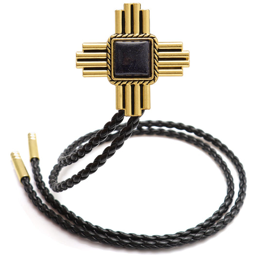 Stone Bolo Ties for Men Western - Handmade 3D Bolo Tie Design - Vintage Cowboy Bolo Tie for Women Western Costume Accessories (F Style - Gold)