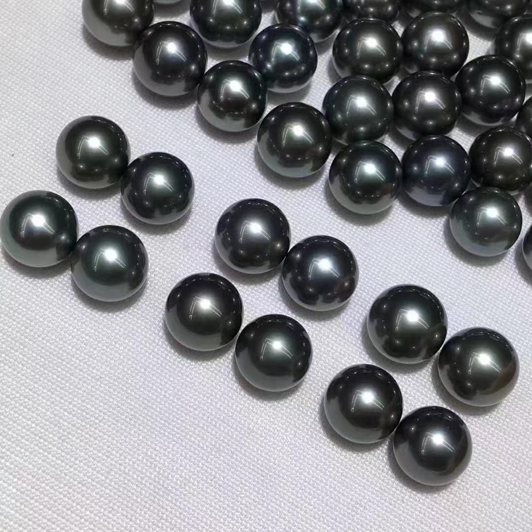 Alevel 7-7.5mm Freshwater Cultured Black Round Pearl, 925 Sterling Silver Plated with 18K White Gold, Drop Earrings Long Chain Ear Line