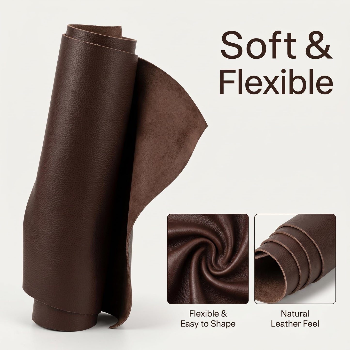 Top Grain Cowhide Leather Sheet, Genuine Soft Leather Material for Crafts, DIY Sewing, Wallets, Bags, Journals, Bookbinding and Upholstery Projects (Yellow Brown,12x12 Inch)