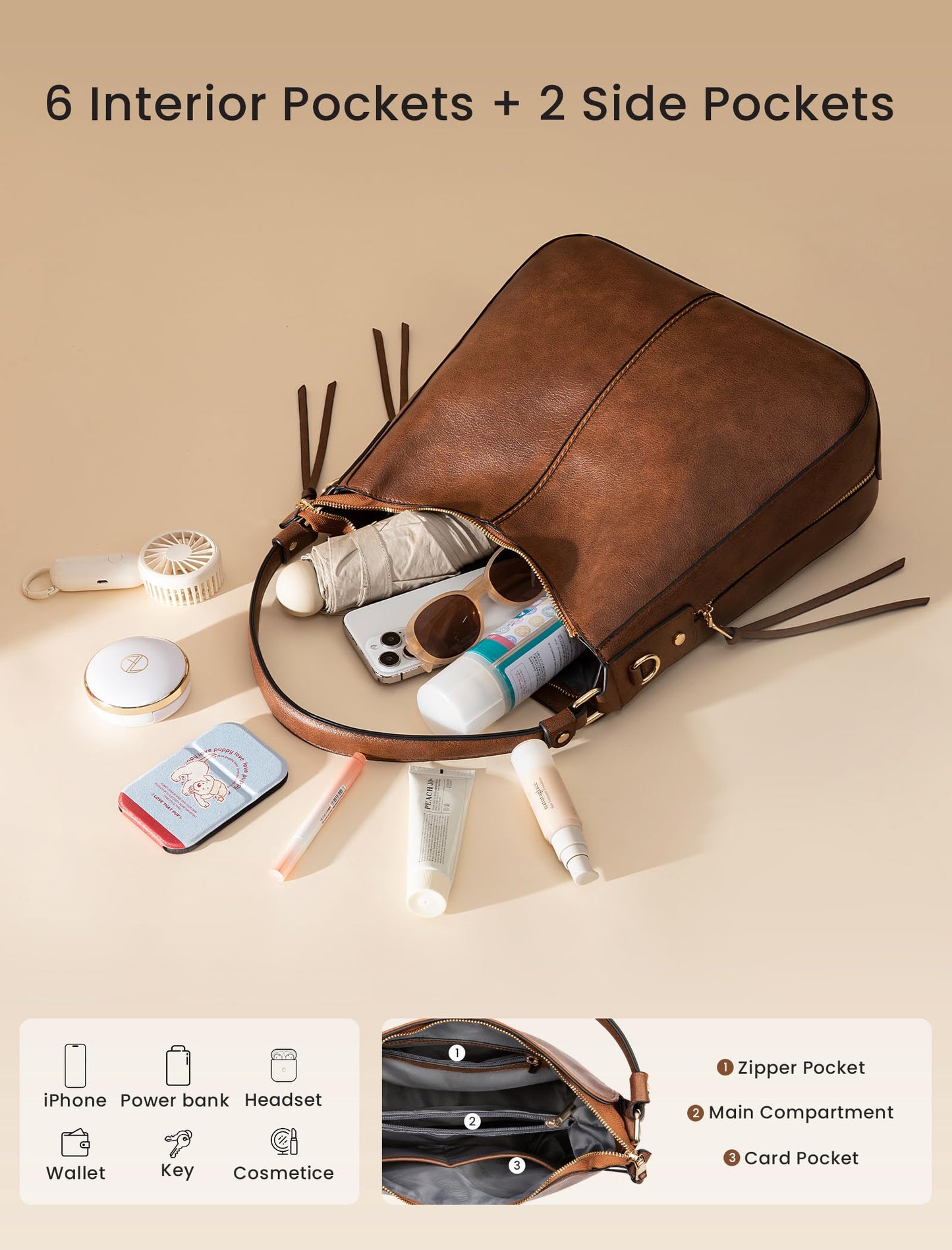 Realer Purses for Women Handbags Ladies Hobo bag Bucket Purse Medium Designer Faux Leather