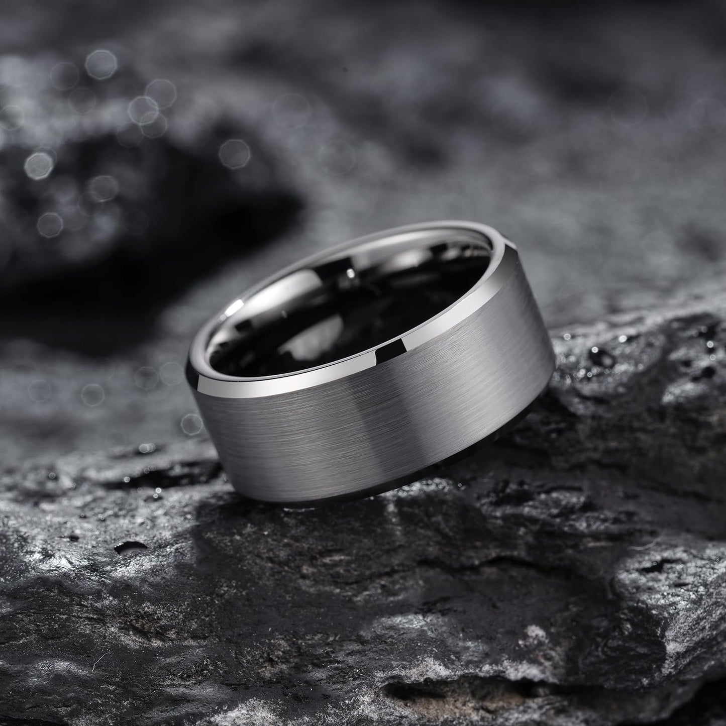 King Will 10mm Tungsten Wedding Band for Men - Gunmetal, Comfort Fit, Size 11