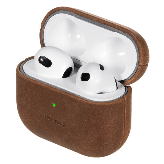 Belemay for AirPods 3 Case, Compatible with MagSafe, Premium Crazy Horse Leather [Vintage Aesthetic] - Rich Patina - Comfort Grip - Compatible with AirPods 3rd Generation Case (2021), Classic Brown