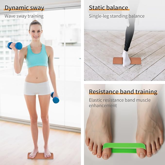 Cork Balance Board Ankle Stability Trainer, Textured Natural Cork Foot Strengthener for Mobility Support and Fall Protection, Balance Board for Foot Function