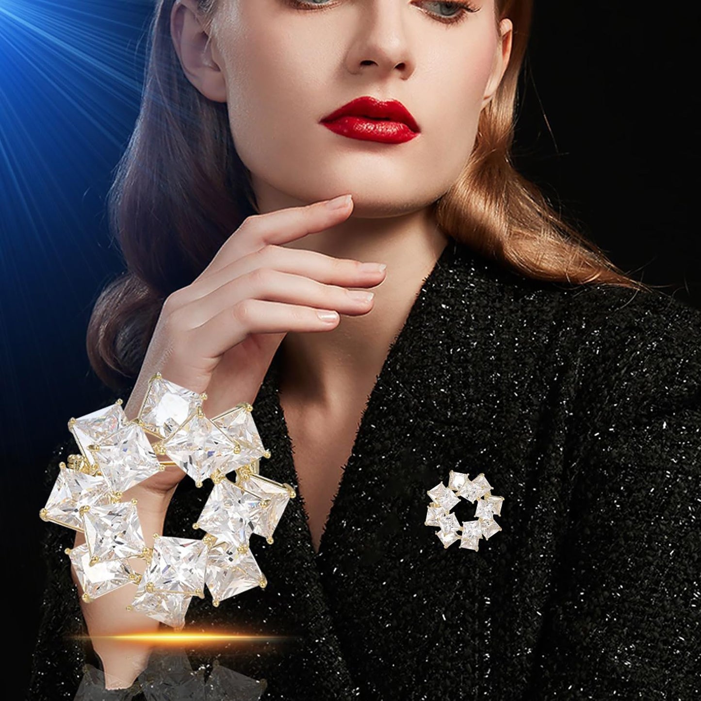 AILONMEI Brooches Jewelry for Women Fashion, Elegant Designer Costume Corsage Pearl Brooches & Pins Christmas Gift(Sparkling)