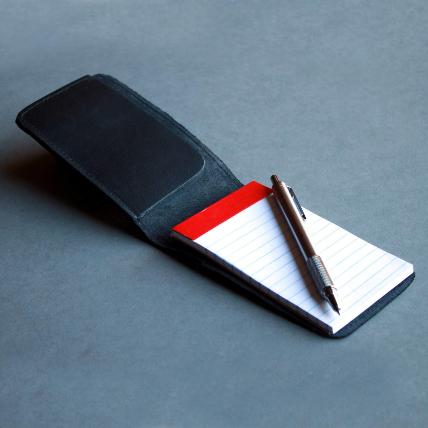 ASR Federal Minimalist 3x5" Leather Memo Pad Cover Notepad Holder Police Gear, Smooth Black