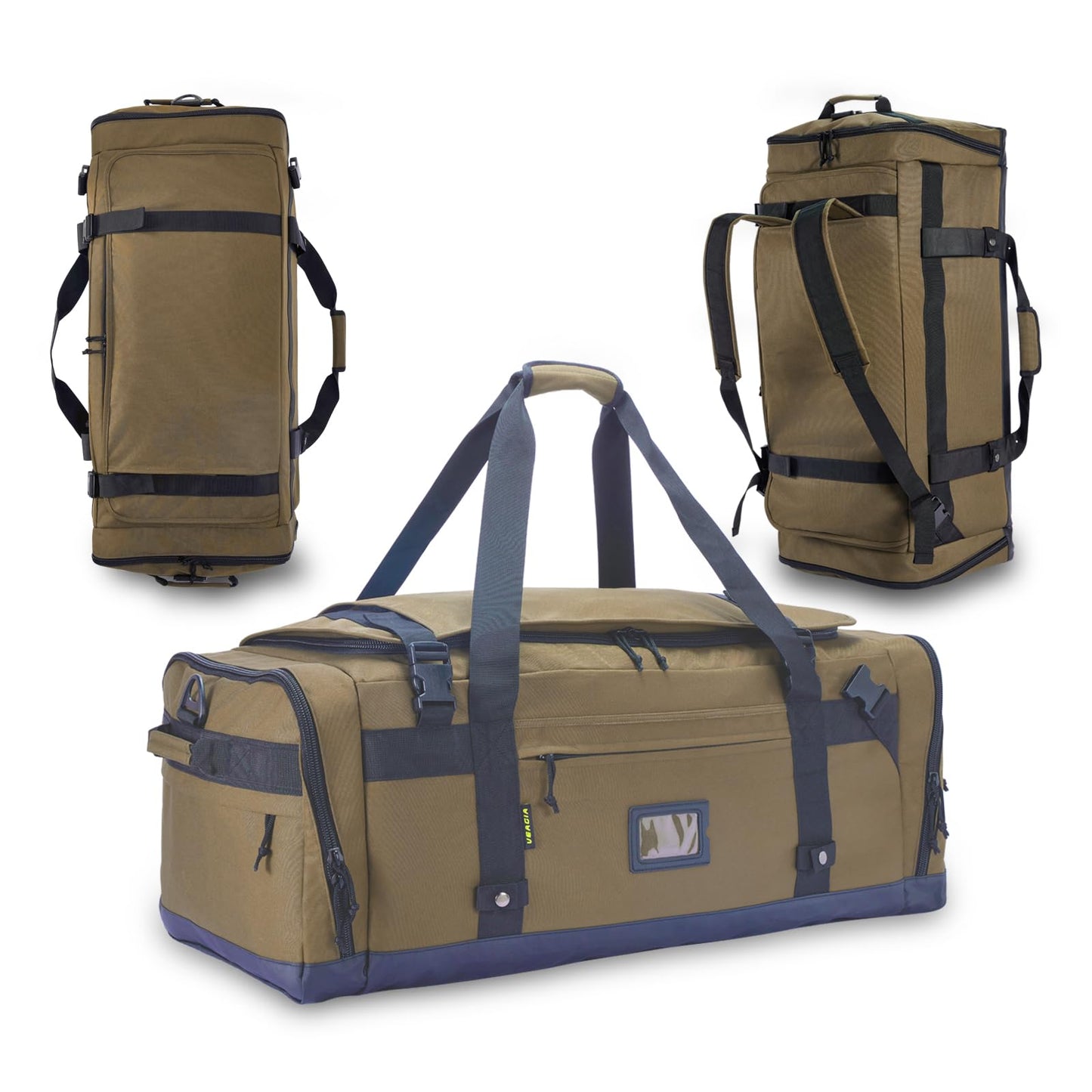 Large Duffle Bag for Travel - Men & Women, Foldable Gym Duffle Backpack, Heavy Duty Tactical Military Canvas Duffel Bags, Extra Big Carry On with Shoe Pockets, Waterproof (80L/103L)