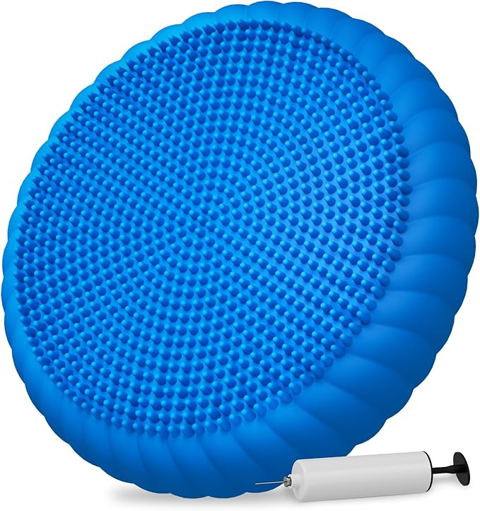Wobble Cushion with Inflation Pump - Wobble Disk Balance Disc Wiggle Seat for Sensory Kids, Balance Pads