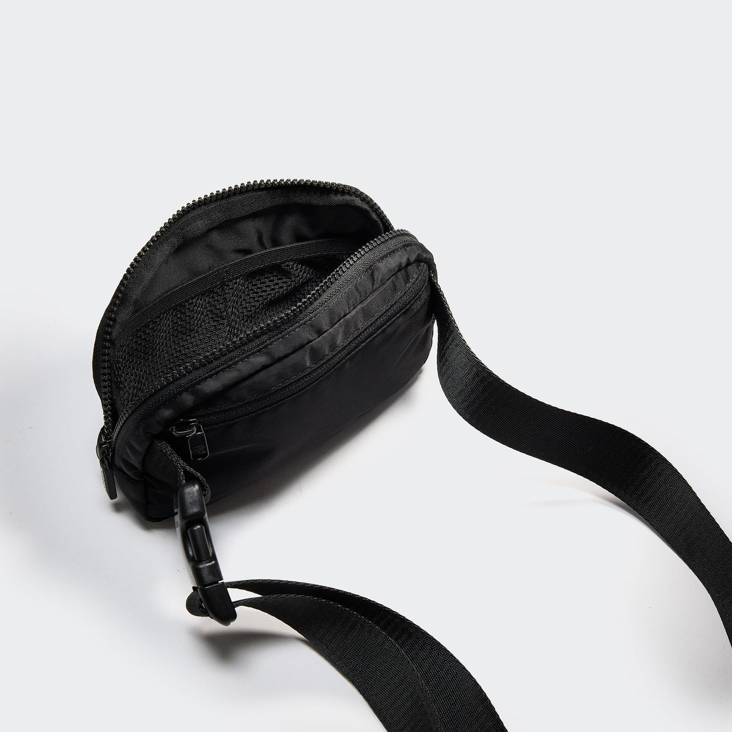 Pander Two Way Zipper Fanny Pack Nylon Everywhere Belt Bag for Women, Water Repellent Waist Packs, Crossbody Bags with Adjustable Strap (Black).